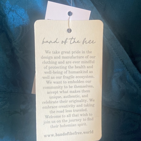 Band of the Free Womens Size L Romantic Whimsigoth Boho Deep Teal Crossover Top - Picture 8 of 11